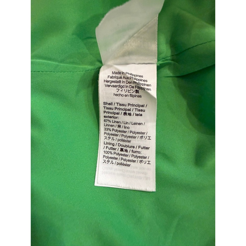 Preppy J. Crew Hayden Green Linen Blend Pant 10T Kickout Crop Coastal Resort - Picture 9 of 10